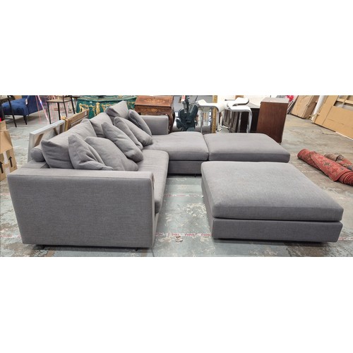 548 - CAMERICH CLOUDS CORNER SOFA, 266cm x 270cm x 89cm approx and ottoman. (faults)