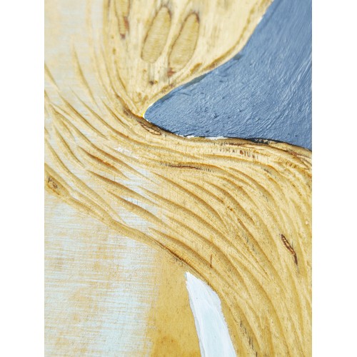 118 - KITTY HILLIER (Born 1984), 'Abstract', oil on carved and incised panel applied with paper, 122cm x 1... 