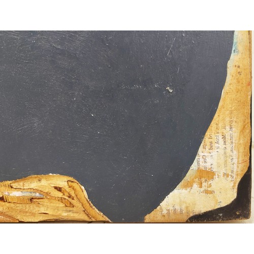 118 - KITTY HILLIER (Born 1984), 'Abstract', oil on carved and incised panel applied with paper, 122cm x 1... 