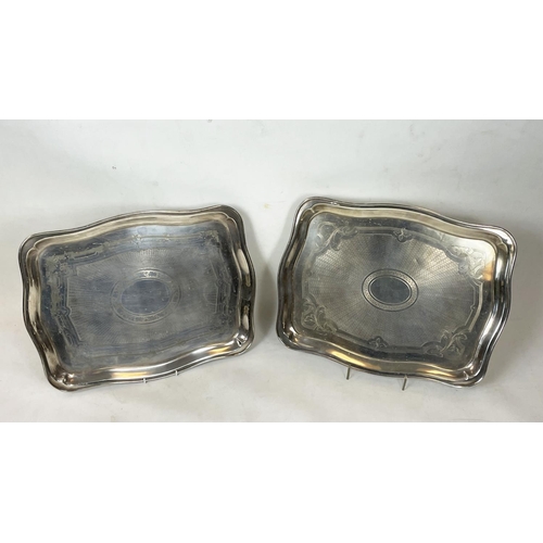 17 - TRAYS, a pair, silver plated, a 1970s jardiniere, three designer bowls, a pair of Mappin and Webb ca... 