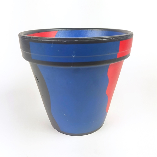 1 - PETER DENMARK (British, 1950-2014) PLANT POT, painted terracotta, signed and dated 1979 to the base,... 