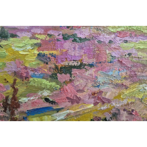 37 - ALEKSEI MIKHAILOV (Born in 1934), 'Summer field blossom' 1995, oil on canvas, 49cm x 69cm.