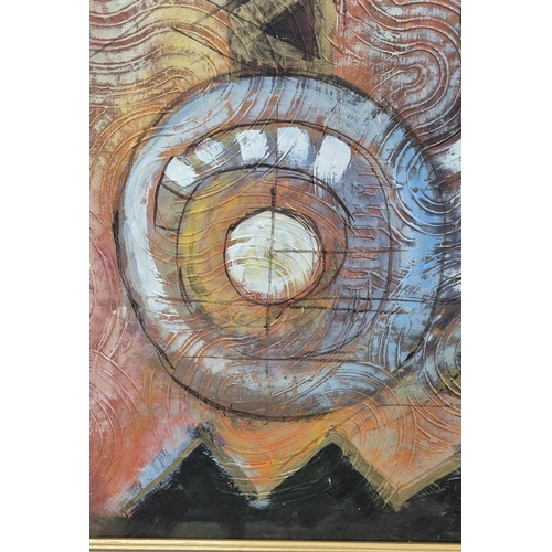 46 - 20TH CENTURY SCHOOL, 'Abstract', oil on canvas, indistinctly signed, 90cm x 121cm, framed.