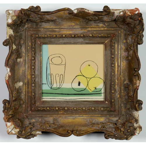 93 - AFTER PABLO PICASSO, Trois Pommes Print, French vintage frame.