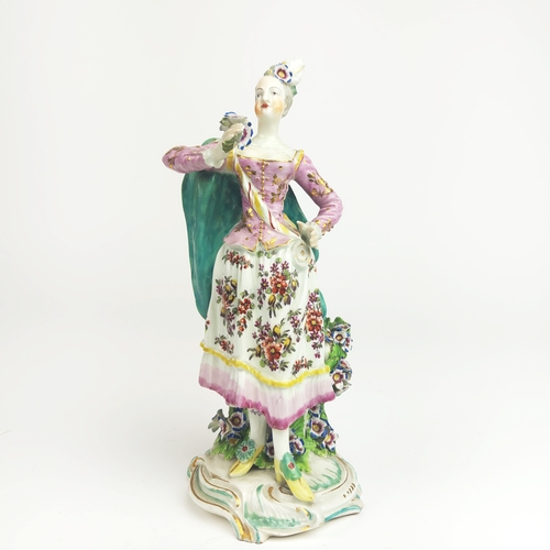 20 - FIGURES, a pair, porcelain 18th century, probably attributable to Chelsea Derby plus a Royal Vienna ... 