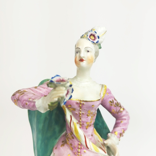 20 - FIGURES, a pair, porcelain 18th century, probably attributable to Chelsea Derby plus a Royal Vienna ... 