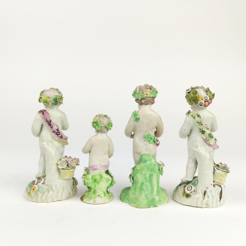 21 - PORCELAIN FIGURES, a collection of six, probably 18th/early 19th century including a gardener with a... 