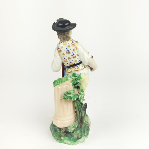 21 - PORCELAIN FIGURES, a collection of six, probably 18th/early 19th century including a gardener with a... 