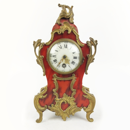 26 - CARRIAGE CLOCKS, three, 19th/20th century brass together with a tortoiseshell mantle clock. (4)