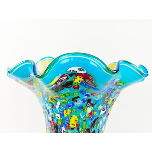 305 - MURANO STYLE GLASS VASE, 45cm H x 43cm.