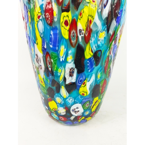 305 - MURANO STYLE GLASS VASE, 45cm H x 43cm.