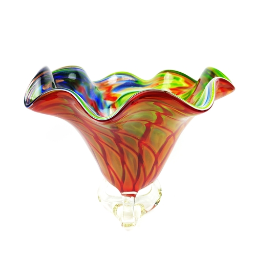 306 - MURANO STYLE GLASS VASE, 32cm H x 38cm.