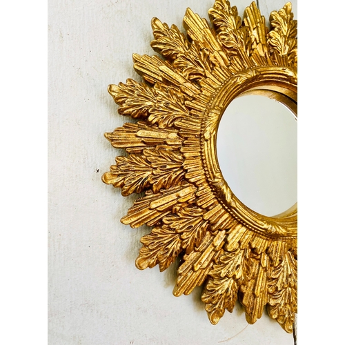 453 - SUNBURST WALL MIRRORS, a collection of nine, gilt frames, of various sizes and designs. (9)