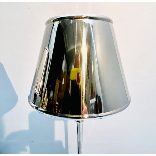 467 - TABLE LAMPS, a pair, polished metal, 64cm H x 20cm x 20cm. (2)