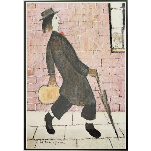 56 - LAURENCE STEPHEN LOWRY, 'Father going home' giclée lithograph, 40cm x 25cm, framed.