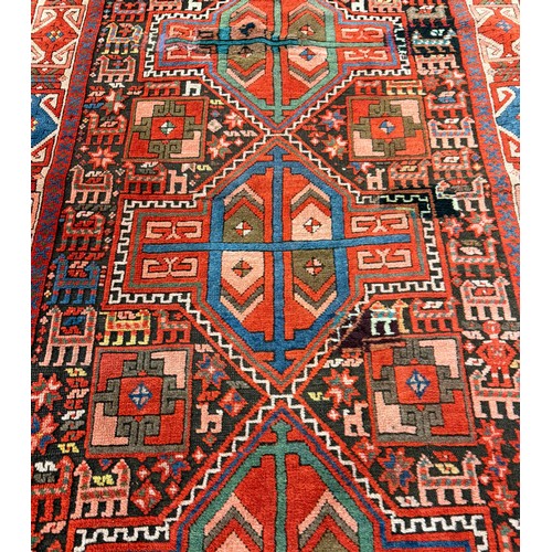 300 - VINTAGE TURKISH RUNNER, 365cm x 108cm. (repairs/restorations)