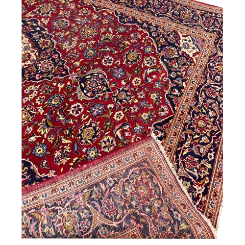 104 - VINTAGE PERSIAN KASHAN CARPET, 346cm x 239cm.