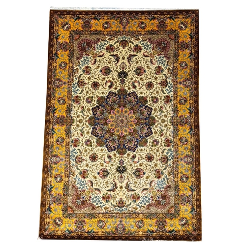 110 - FINE QUM DESIGN BAMBOO SILK CARPET, 301cm x 200cm.