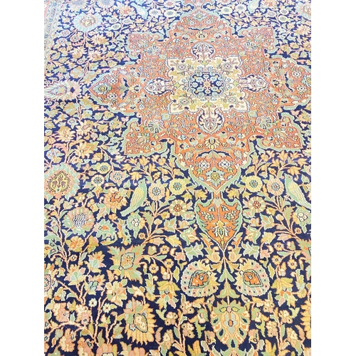 118 - FINE SILK ISPHAHAN DESIGN CARPET, 320cm x 220cm.