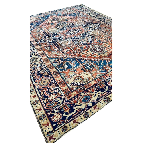 97 - ANTIQUE PERSIAN HERIZ CARPET, 300cm x 235cm.