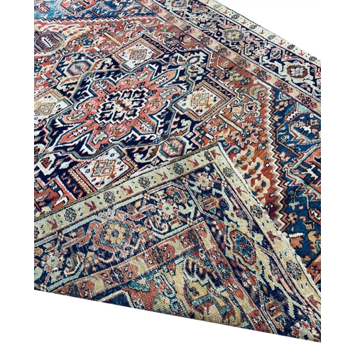 97 - ANTIQUE PERSIAN HERIZ CARPET, 300cm x 235cm.