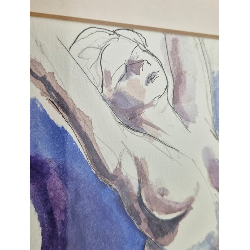 46A - JAN VISSER, 'Nude studies', watercolours, each 48cm x 44cm, framed. (2)