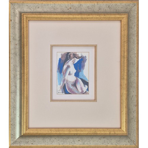 46A - JAN VISSER, 'Nude studies', watercolours, each 48cm x 44cm, framed. (2)