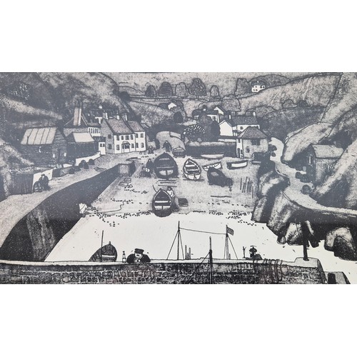 49A - GRAHAM CLARKE (British b.1941), 'Mullion cove', etching, signed and numbered 256/350, 60cm x 69cm ov... 