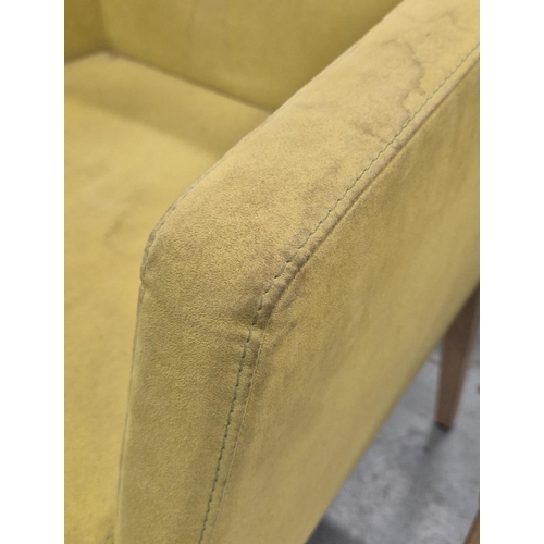 276 - HÜLSTA DINING CHAIRS, a set of six, yellow suede upholstery, 84cm H x 47cm W x 65cm D. (6)