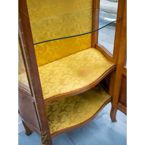 280 - VITRINE, mid 20th century French gilt metal mounted with glazed door enclosing glass shelves with Ve... 