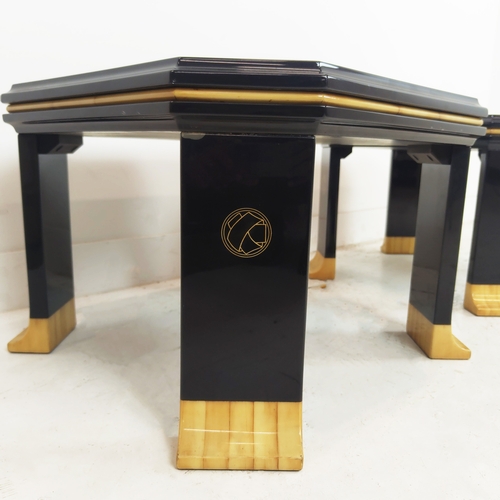 487 - SIDE TABLES, a pair, Art Deco style, lacquered, 60cm x 60cm x 41.5cm. (2)