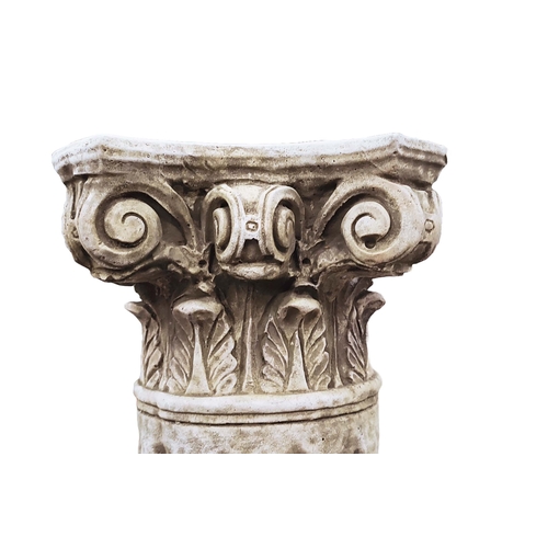 507 - COMPOSITE COLUMN PEDESTAL, in composite stone, 151cm H. (faults, sold as seen)