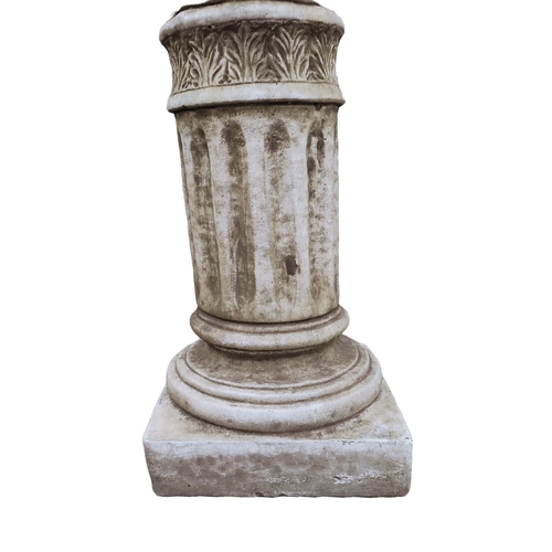 507 - COMPOSITE COLUMN PEDESTAL, in composite stone, 151cm H. (faults, sold as seen)