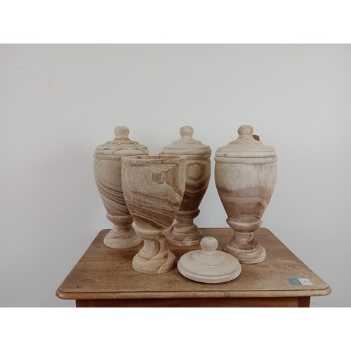 511 - URNS, with covers, a set of four, 56cm H each approx. (4)