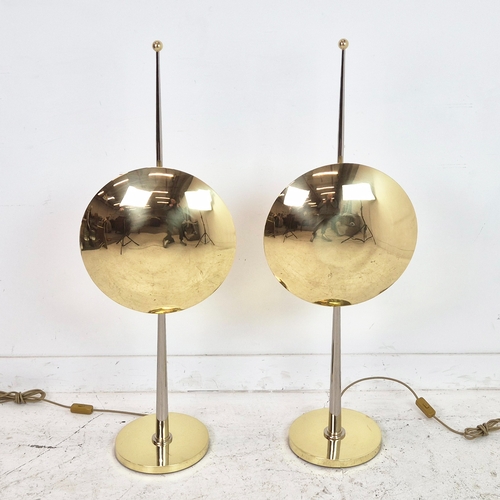 531 - TABLE LAMPS, a pair, gilt metal, each with two branch light, 111cm H approx. (2)