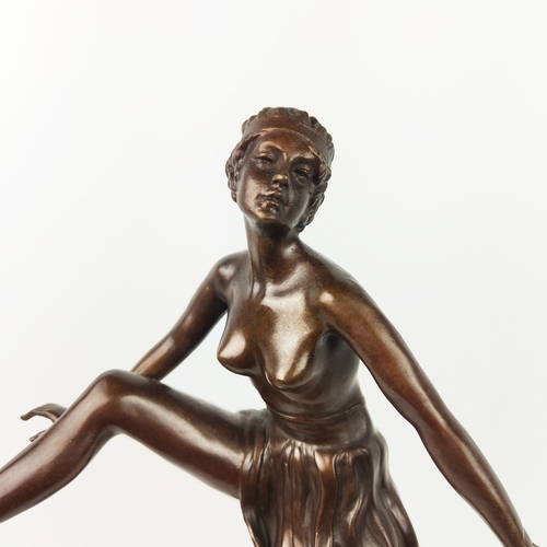 462 - AFTER DOMINQUE ALONZO, dancing gilt with hoop, cast metal, 48cm H.