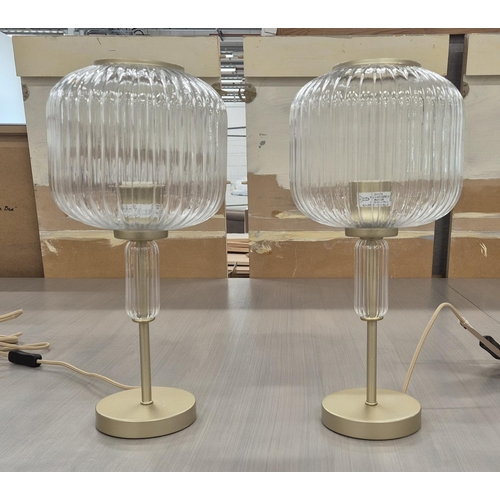 501 - TABLE LAMPS, a pair, Murano style glass and gilt metal, 42cm H approx. (2)