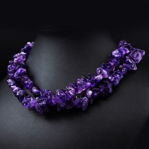 78 - AN AMETHYST SINGLE STRAND NECKLACE, an amethyst bracelet and a pair of amethyst and diamond pendant ... 