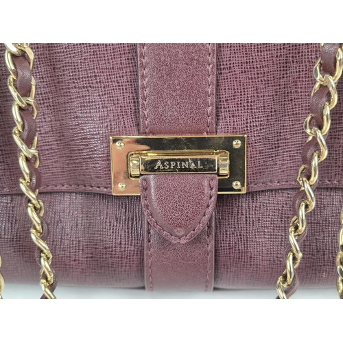 14 - ASPINAL OF LONDON LOTTIE BAG, signature letterbox closure, interwoven leather and chain strap, gold ... 