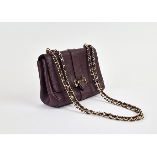 14 - ASPINAL OF LONDON LOTTIE BAG, signature letterbox closure, interwoven leather and chain strap, gold ... 