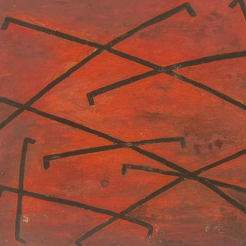 162 - N. MONTALBETTI (20th century, Italian), abstract oil on board, signed and dated 1958, 56cm H x 67cm ... 