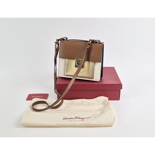 18 - SALVATORE FERRAGAMO MARISOL CROSSBODY BAG, multicolour calf leather, front flap closure with iconic ... 