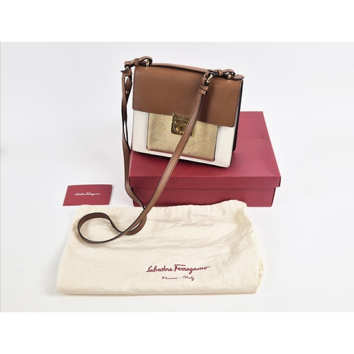 18 - SALVATORE FERRAGAMO MARISOL CROSSBODY BAG, multicolour calf leather, front flap closure with iconic ... 