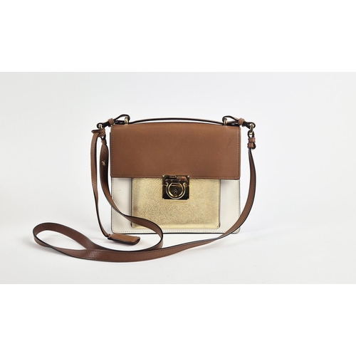 18 - SALVATORE FERRAGAMO MARISOL CROSSBODY BAG, multicolour calf leather, front flap closure with iconic ... 