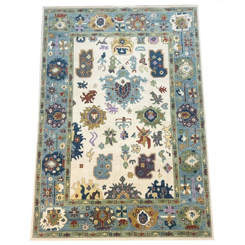 256 - FINE CONTEMPORARY SULTANABAD DESIGN CARPET, 421cm x 300cm.