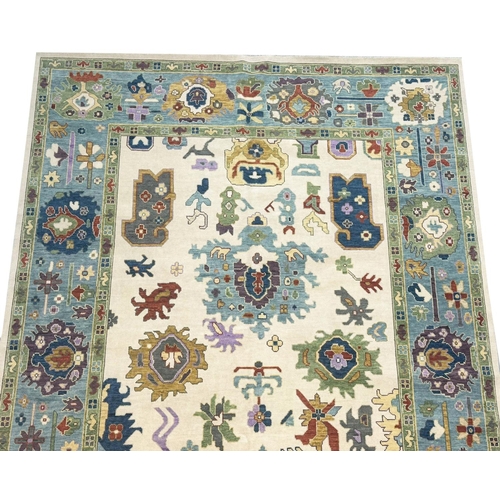 256 - FINE CONTEMPORARY SULTANABAD DESIGN CARPET, 421cm x 300cm.