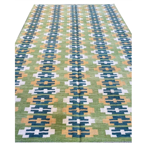 258 - CONTEMPORARY ART DECO DESIGN KILIM, 297cm x 195cm.