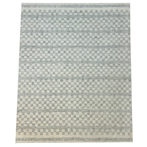 259 - FINE CONTEMPORARY CHECKERED WOOL CARPET, 303cm x 245cm.