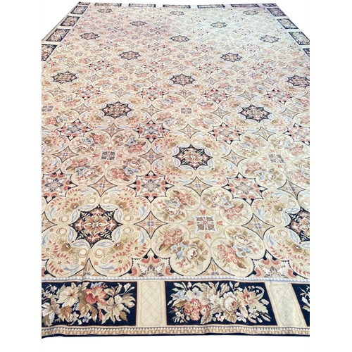 260 - FINE NEEDLEPOINT LATTICE DESIGN CARPET, 540cm x 360cm.