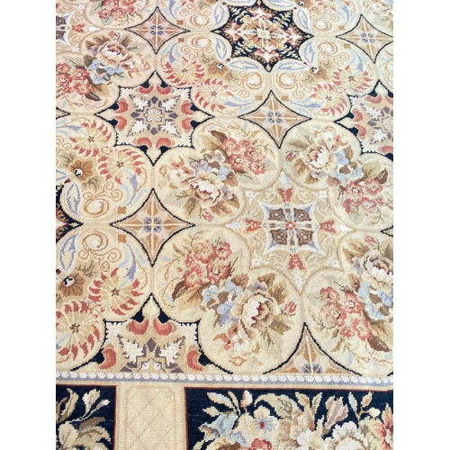 260 - FINE NEEDLEPOINT LATTICE DESIGN CARPET, 540cm x 360cm.